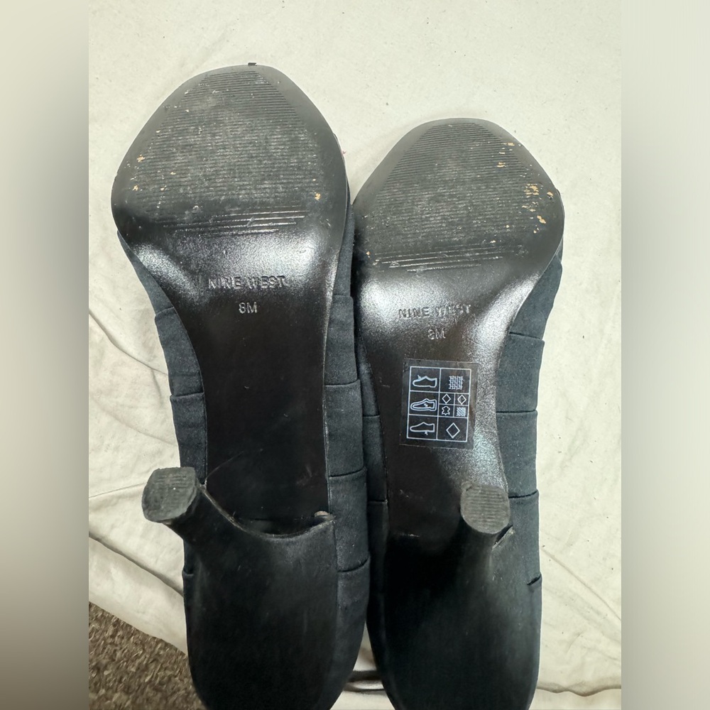 Nine West Evening Shoe Open Toe Black - Picture 6 of 7